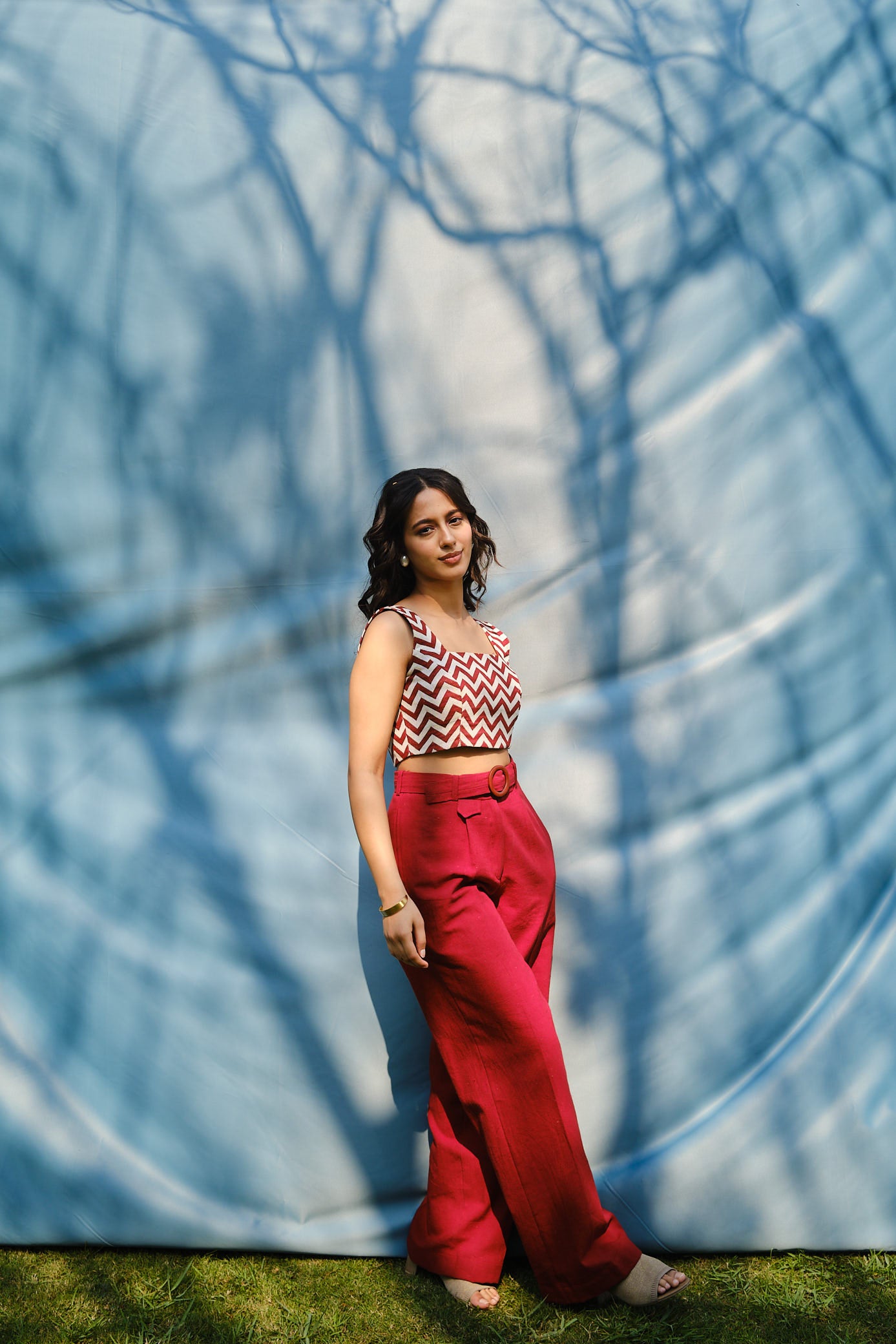 Carmine jute co-ord