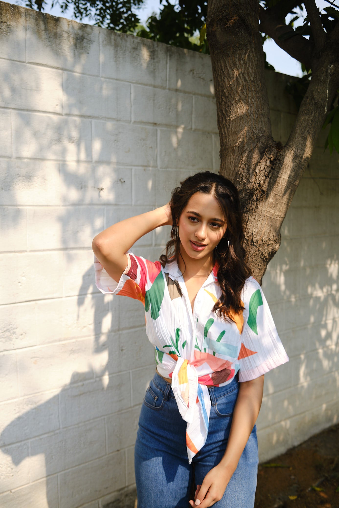 Peonies cotton shirt