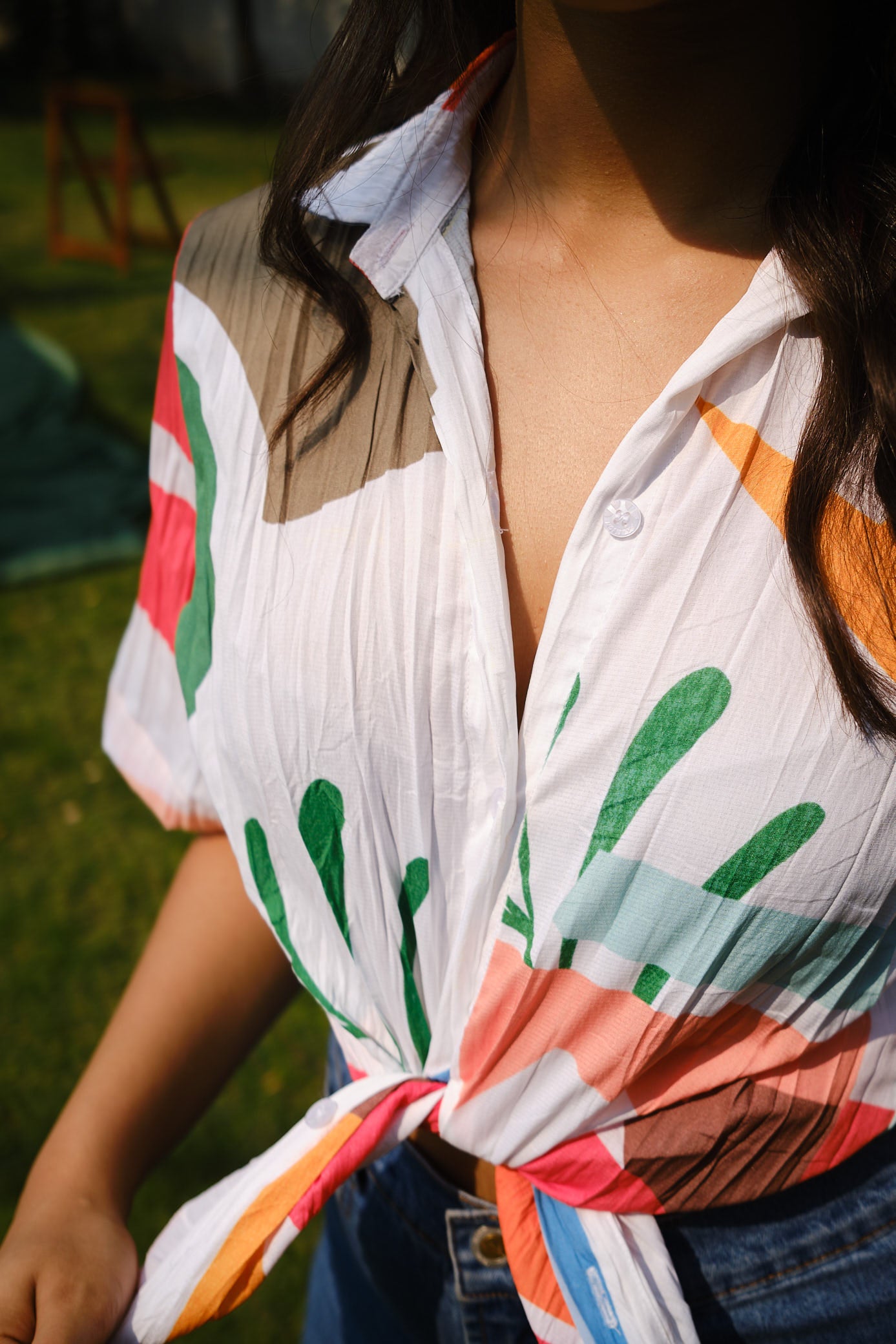 Peonies cotton shirt
