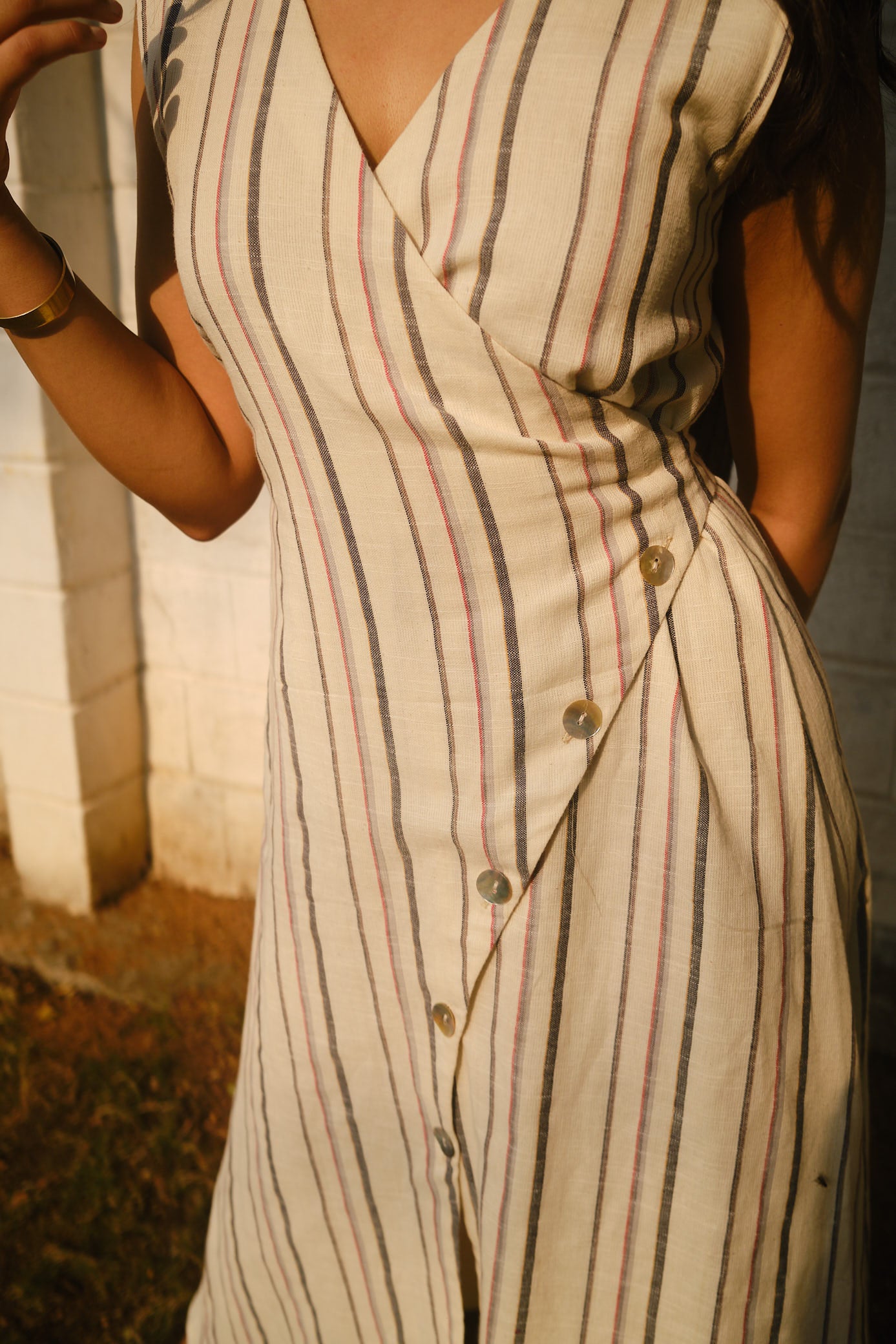 Striped linen dress