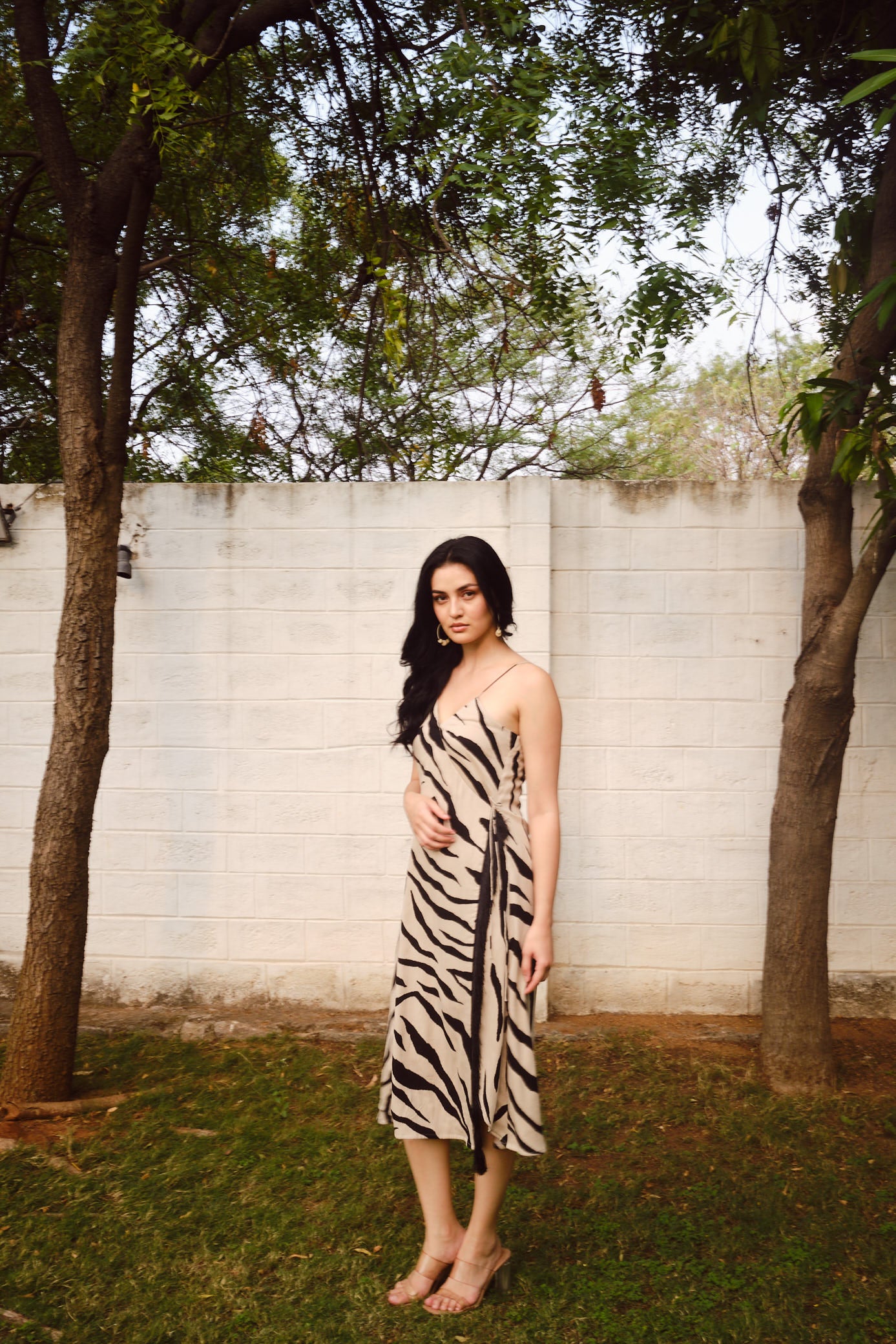 Animal print one strap dress