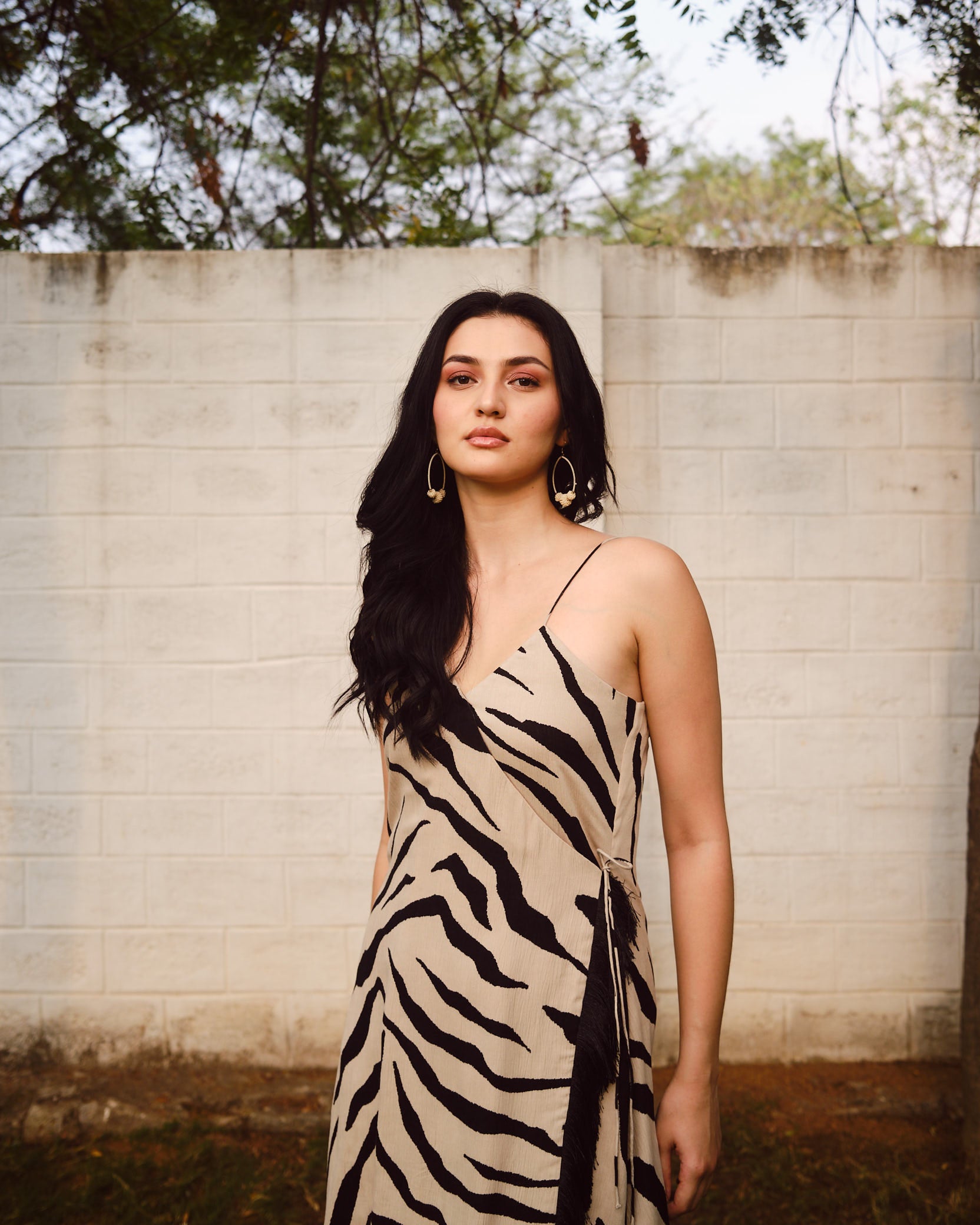 Animal print one strap dress