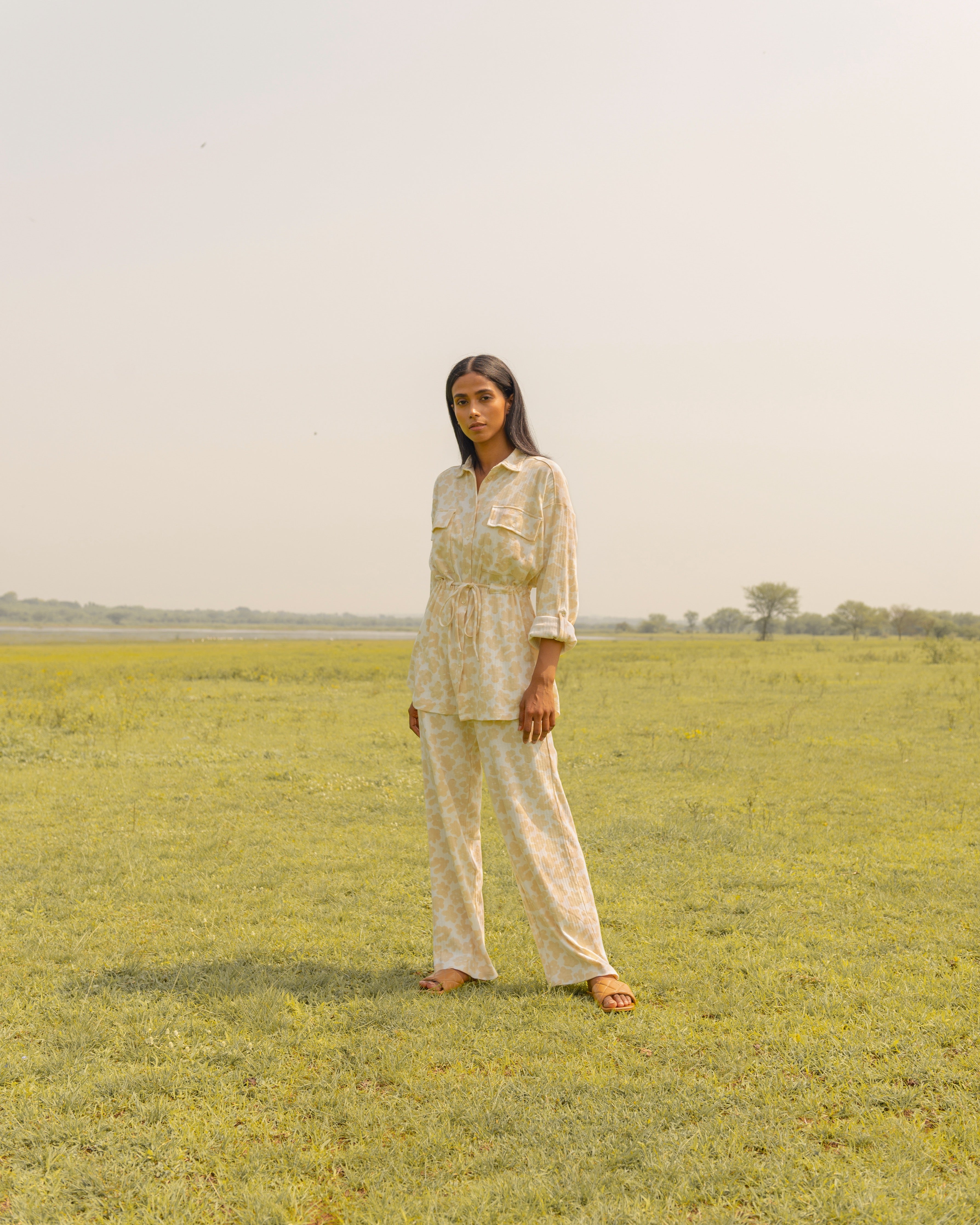Buttercup overshirt & wide leg pants