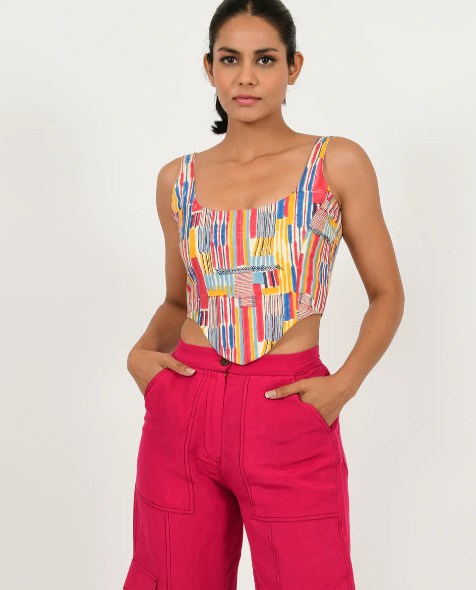 Scribble Linen Corset