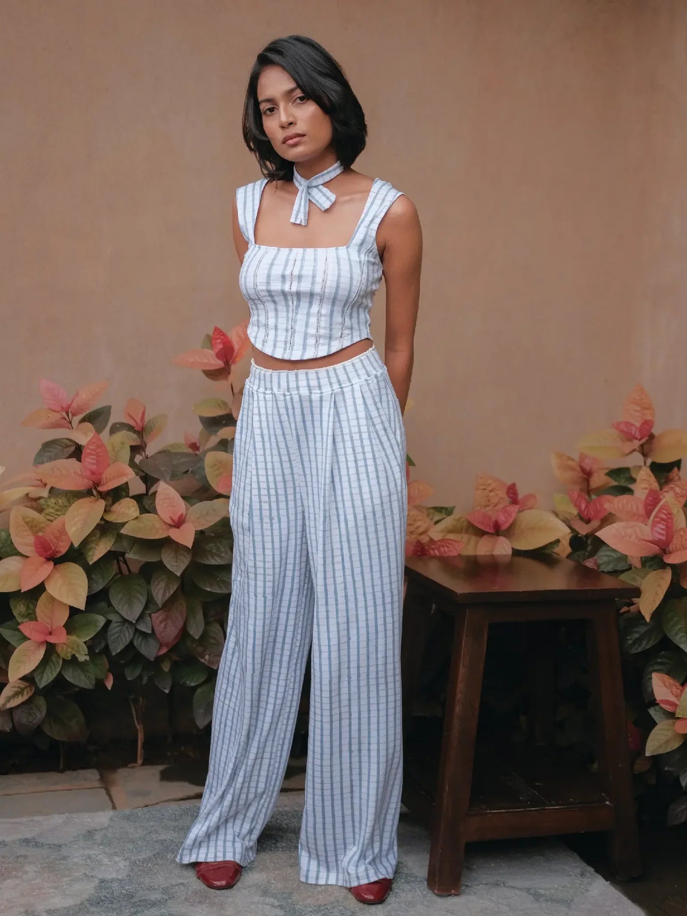 Double Waisted Wide Leg Trousers
