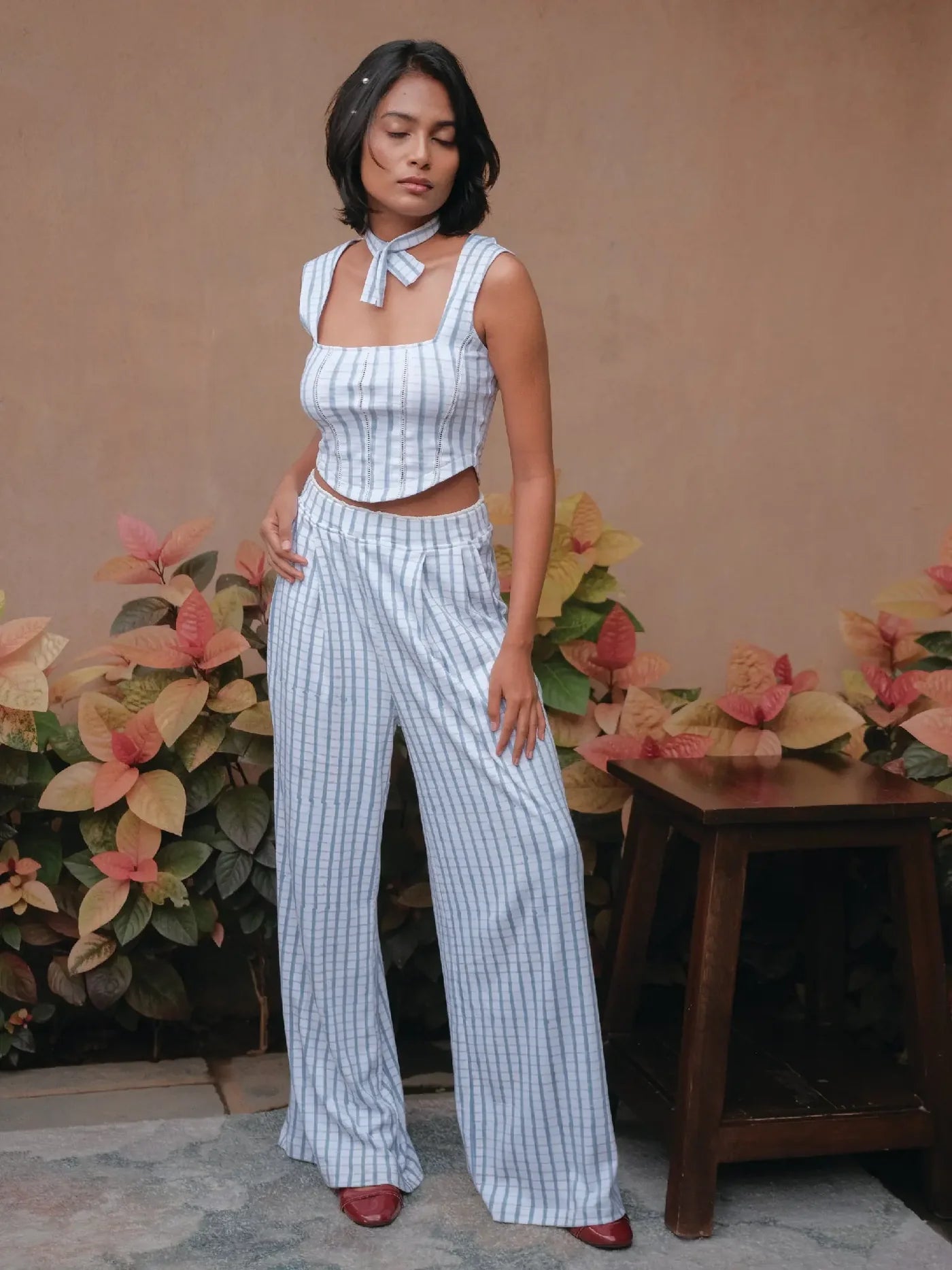 Double Waisted Wide Leg Trousers