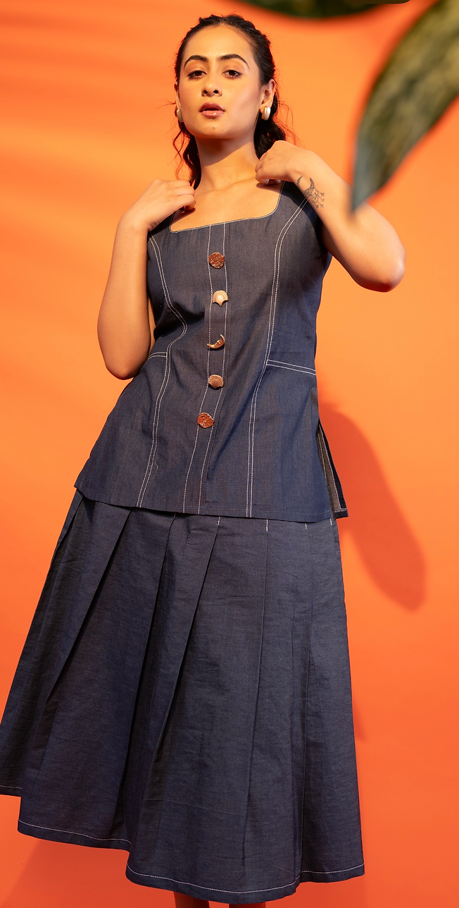 Denim Skirt and Top