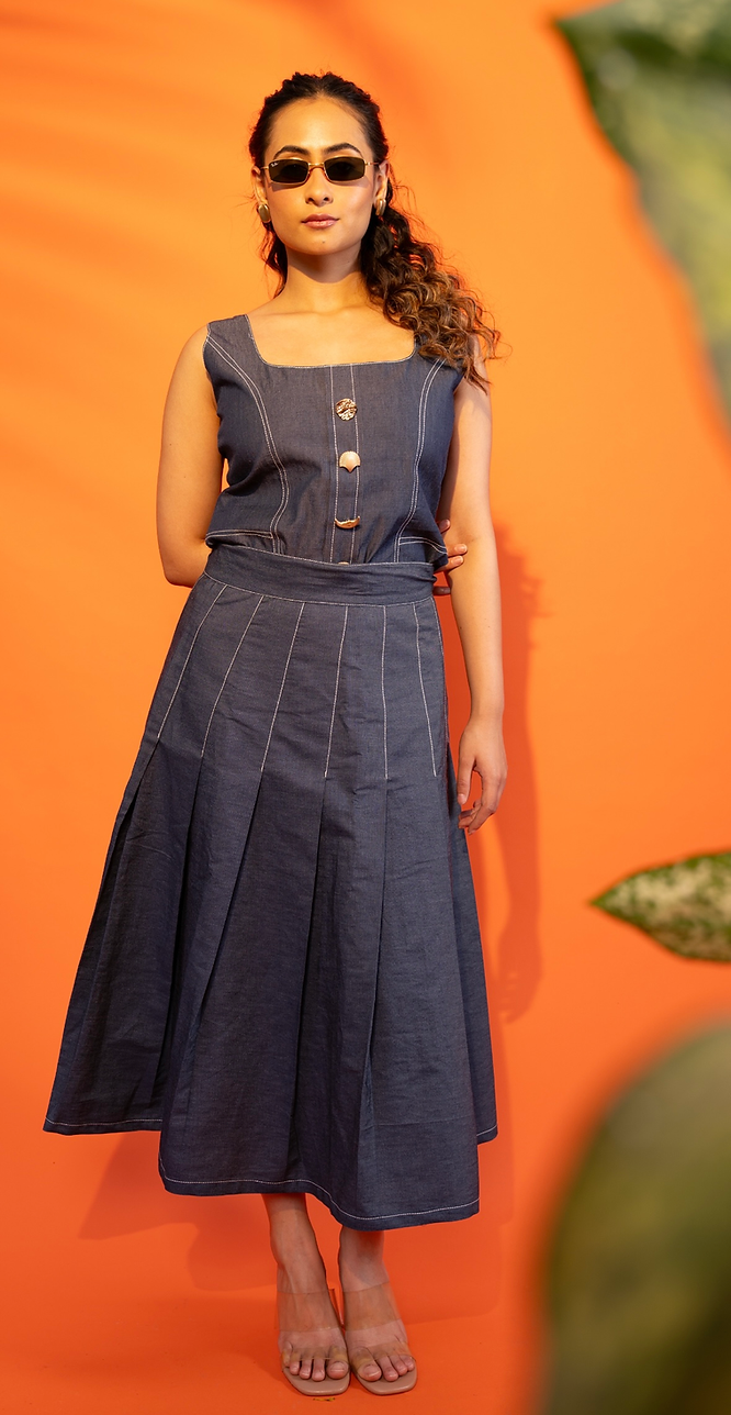 Denim Skirt and Top
