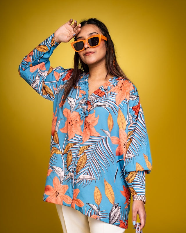 Daylily blue oversized shirt