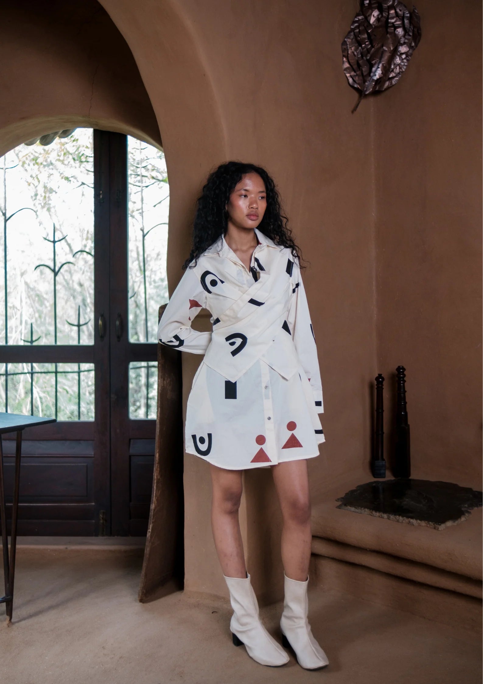 Seattle Wrap Shirt Dress Printed